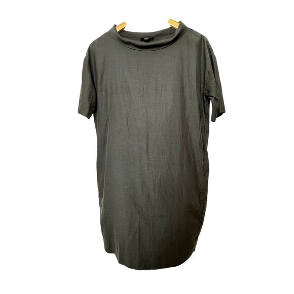 COS Folded-Collar Draped Dress Womans 4 Grey classic capsule lagenlook - Picture 2 of 9